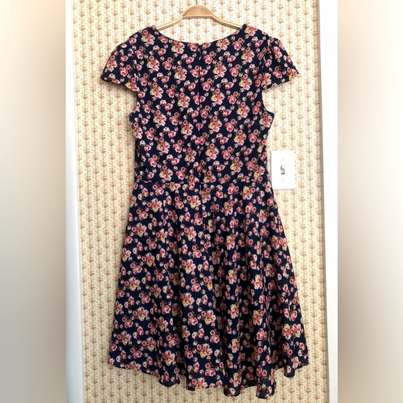 Betsey Johnson Floral Print Chiffon Fit & Flare Dress | 12 - Picture 5 of 7